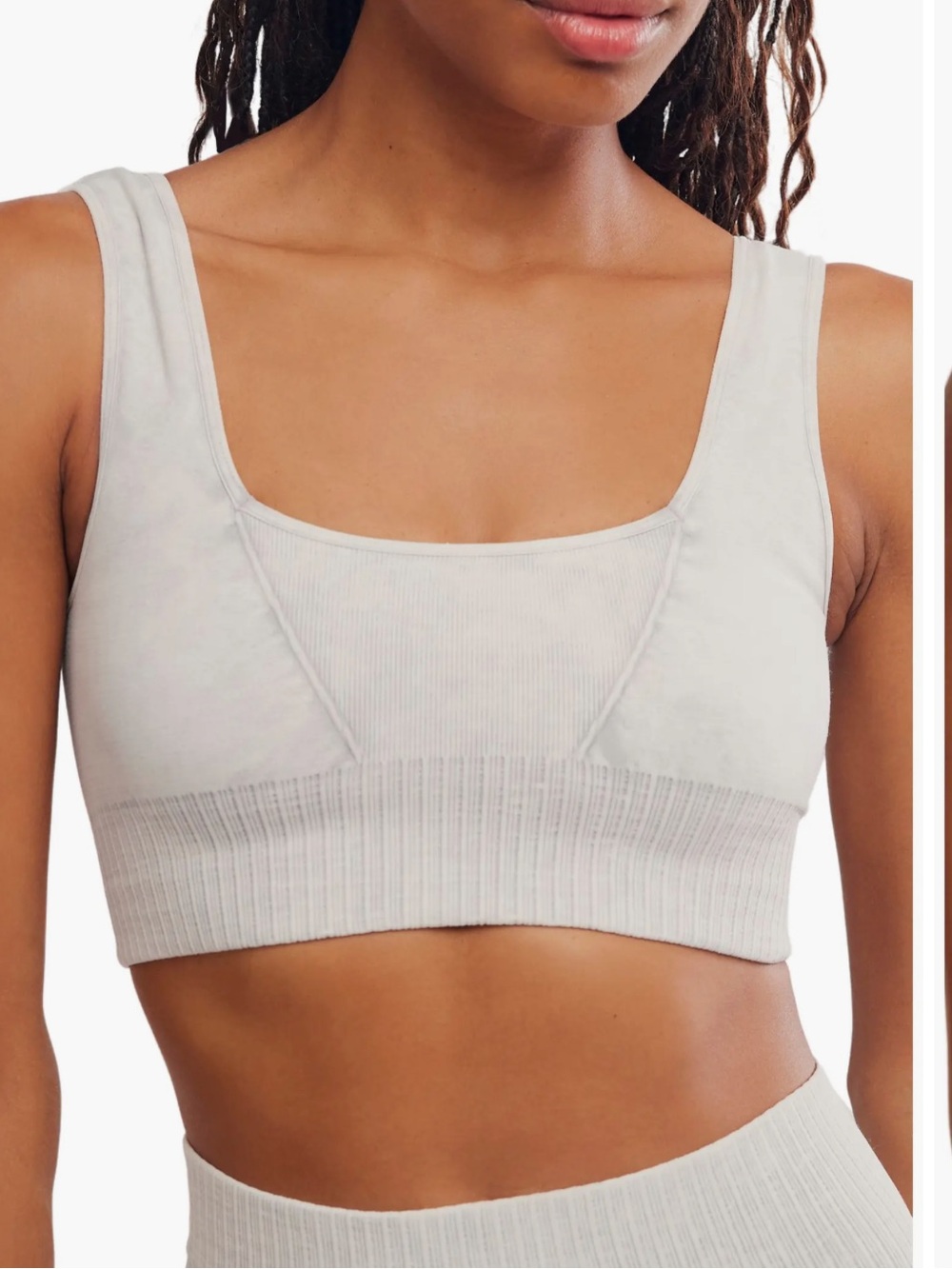 FP Movement Karma Square Neck Sports Bra in Ice Grey